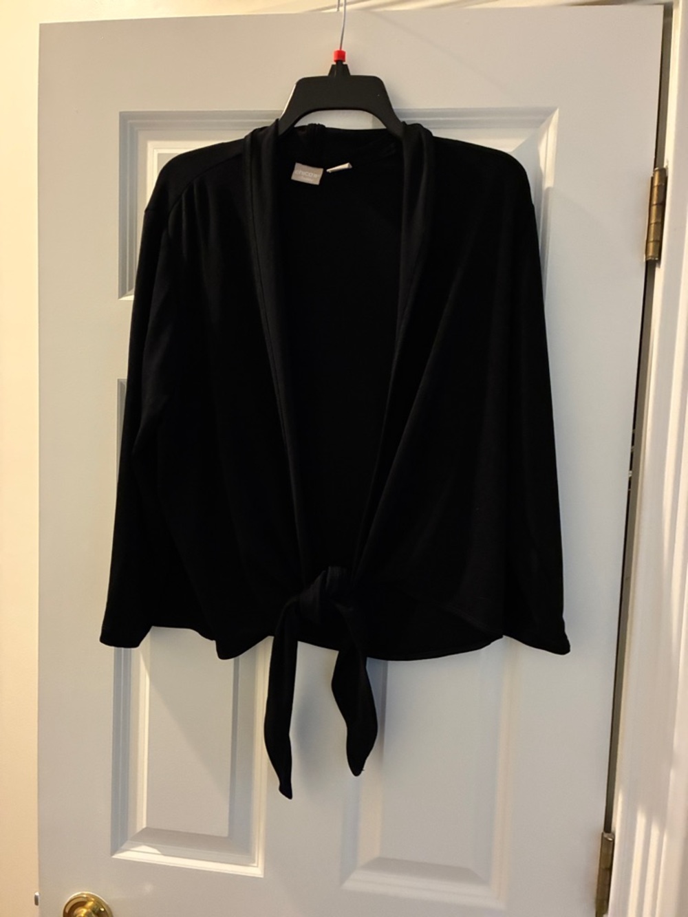 Black Tie-Front Cardigan